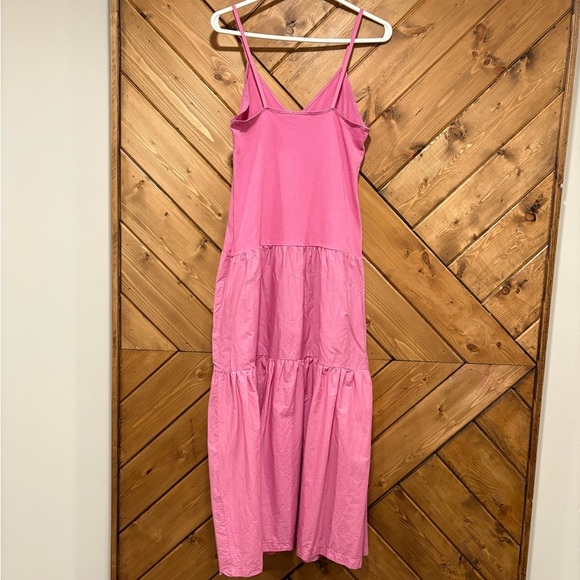 ZARA Maxi tiered flowy boho Pink babydoll spaghetti strap maxi dress Small - Picture 6 of 6